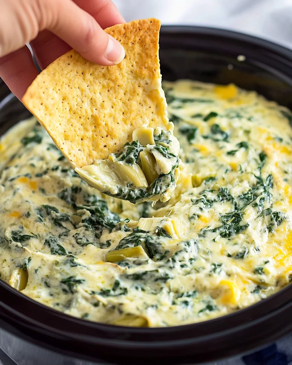 Crock Pot Spinach Artichoke Dip
