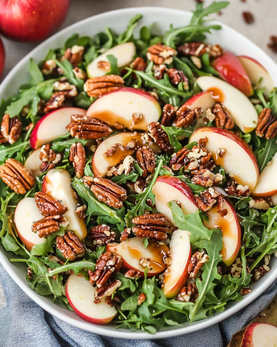 Apple Arugula Salad with Maple Pecans