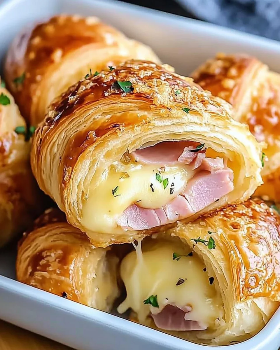 Baked Ham and Cheese Croissants