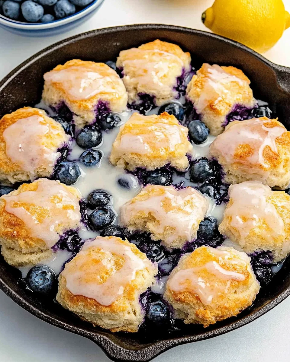 Blueberry Biscuits with Lemon Glaze