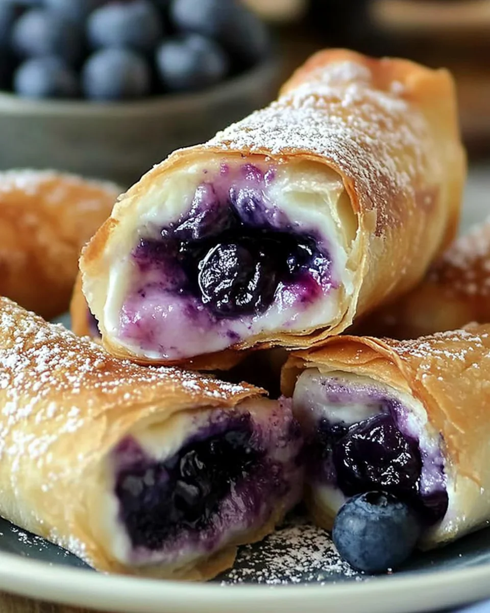 Blueberry Cream Cheese Egg Rolls