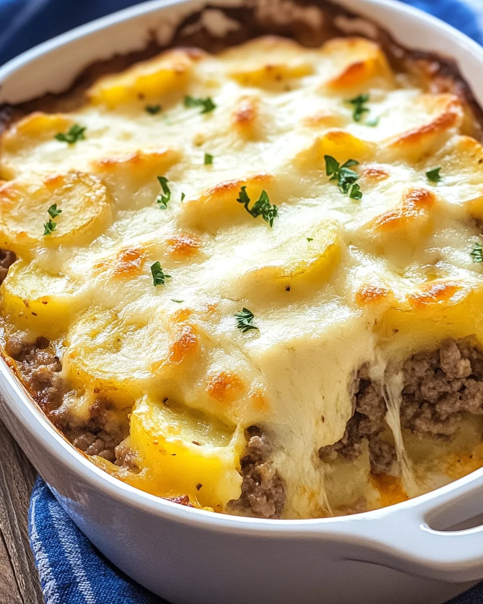 Cheesy Hamburger Potato Casserole