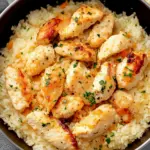 Chicken Scampi with Garlic Parmesan Rice