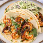 Cilantro Lime Shrimp Tacos with Creamy Slaw