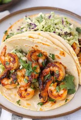Cilantro Lime Shrimp Tacos with Creamy Slaw