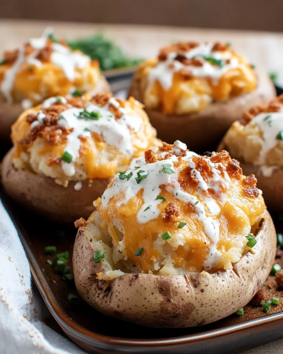 Crack Chicken Stuffed Baked Potatoes
