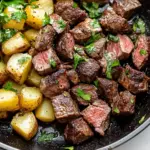 Creamy Garlic Butter Steak Bites and Potatoes