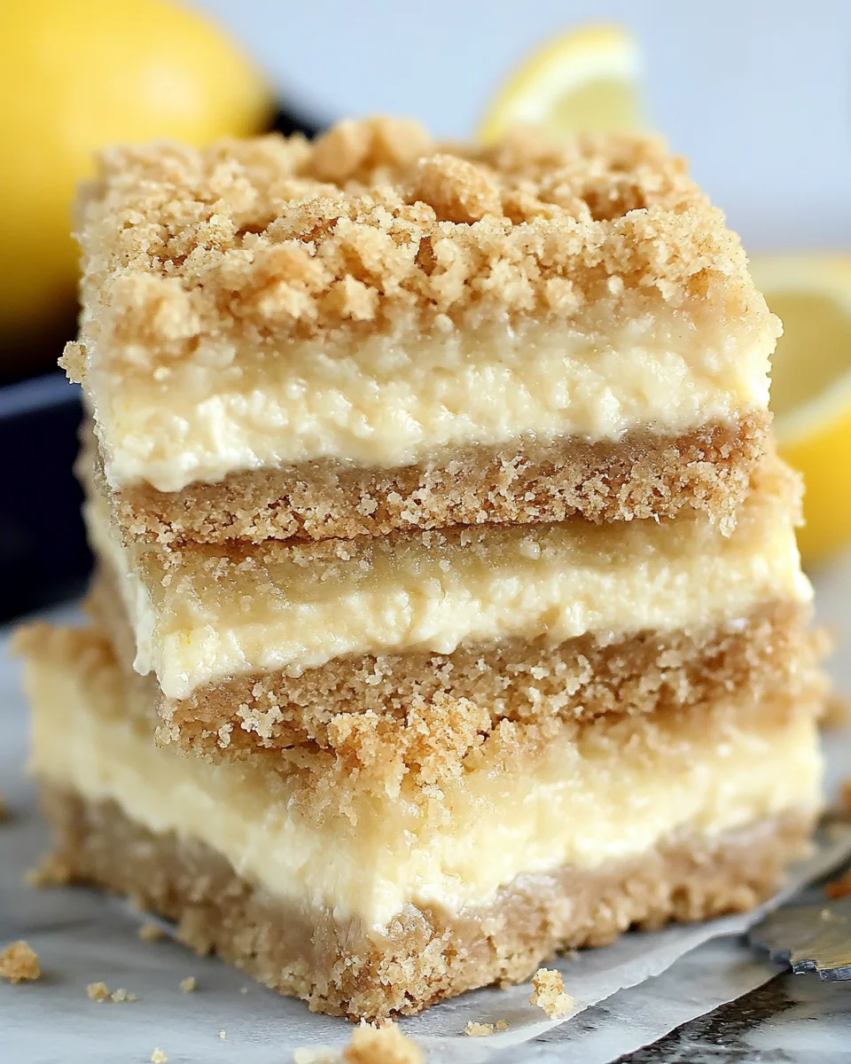 Creamy Lemon Cheesecake Crumb Bars