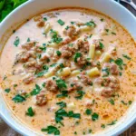 Creamy Parmesan Italian Sausage Ditalini Soup
