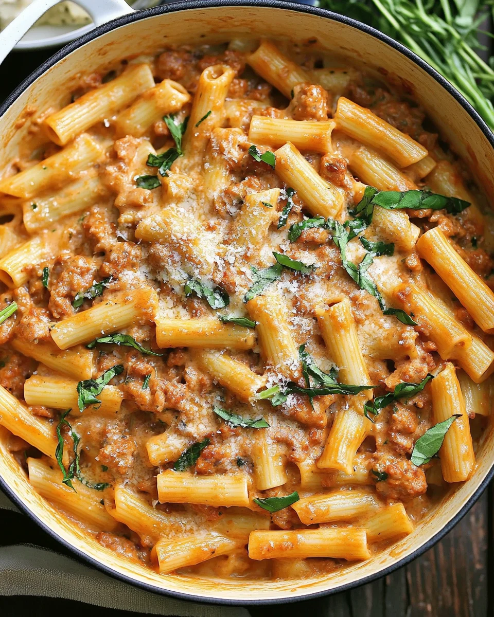 Creamy Sausage Rigatoni