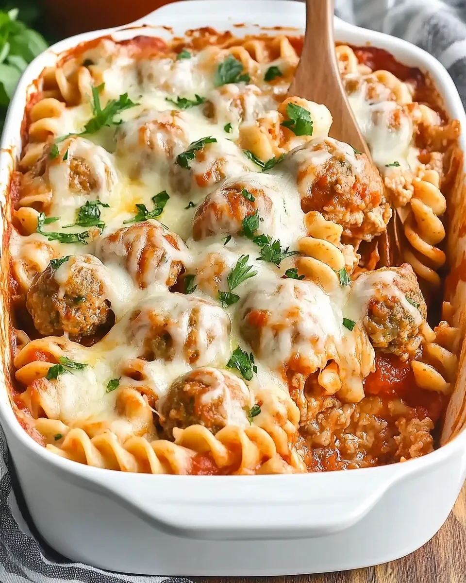 Dump and Bake Meatball Casserole
