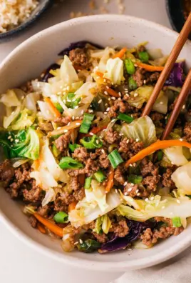Easy Asian Ground Beef and Cabbage Stir Fry
