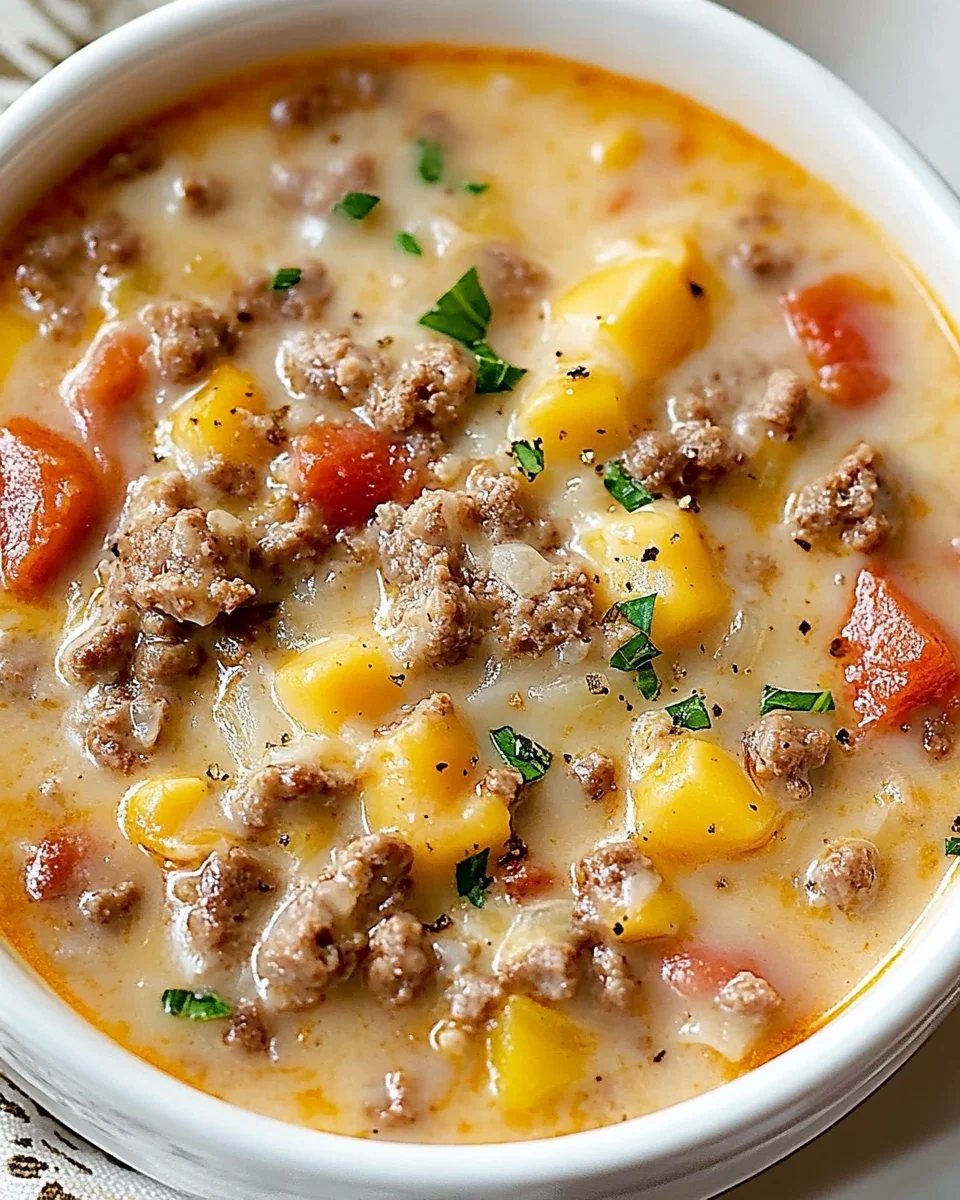 Easy Cheeseburger Soup