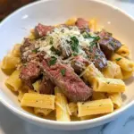 Garlic Parmesan Steak Pasta