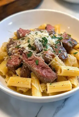 Garlic Parmesan Steak Pasta