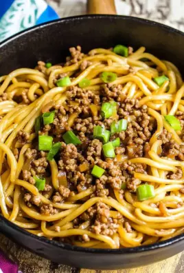 Ground Beef Mongolian Noodles