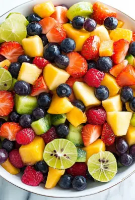 Honey Lime Rainbow Fruit Salad