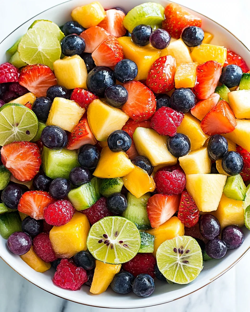 Honey Lime Rainbow Fruit Salad