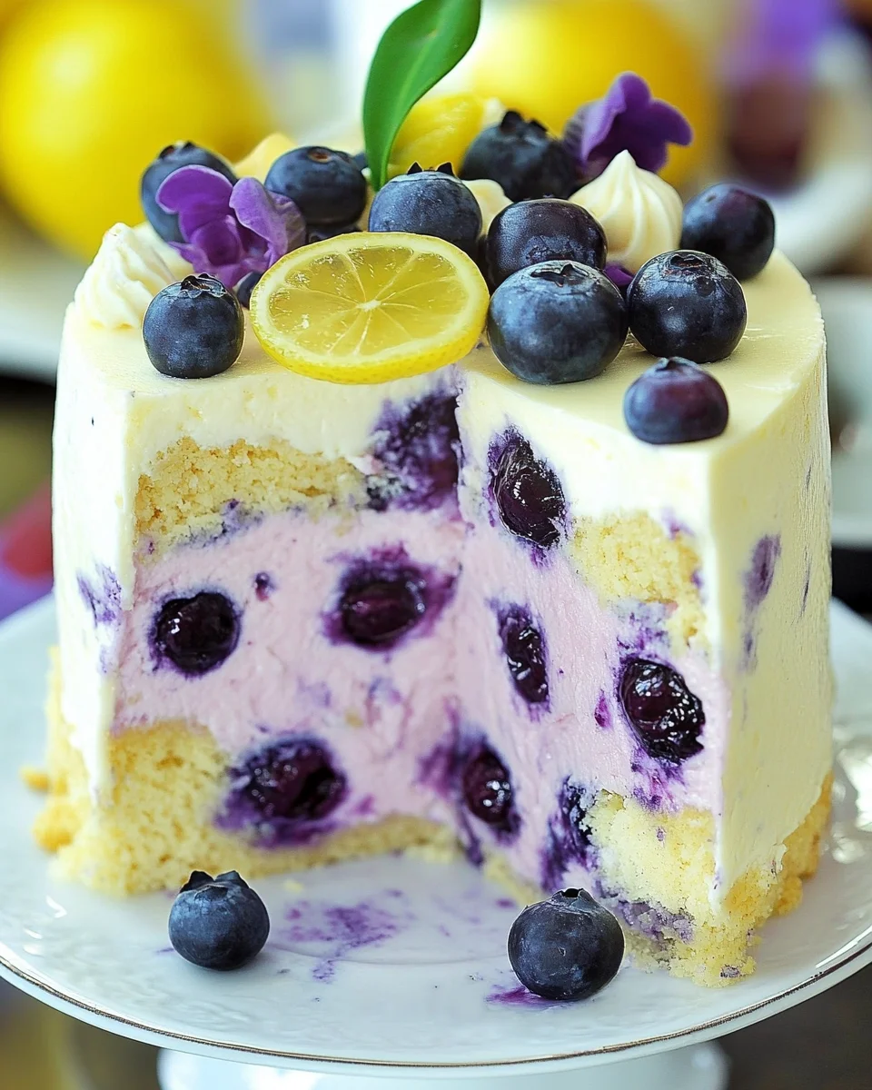 Lemon Blueberry Cheesecake Cake