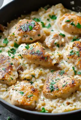 One-Pan Creamy Parmesan Chicken & Rice