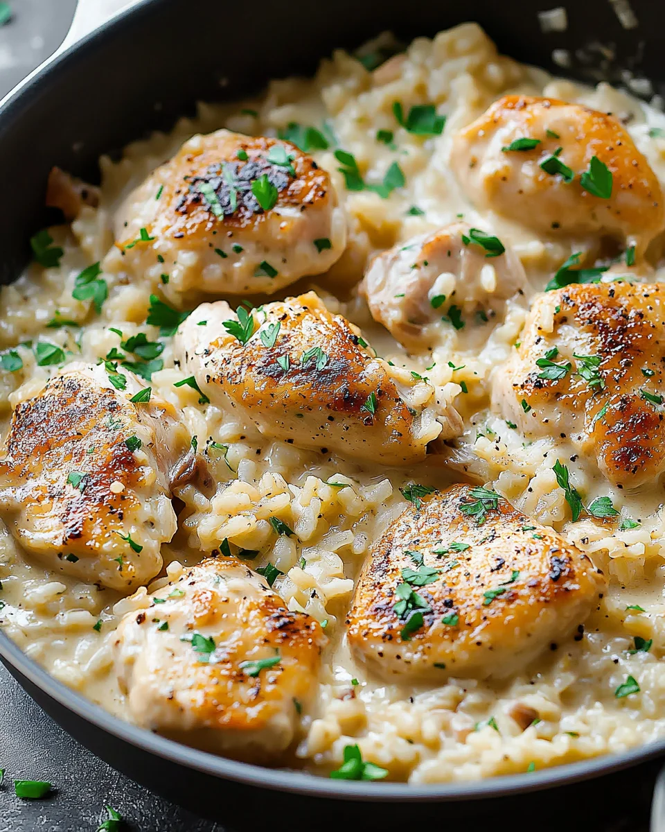 One-Pan Creamy Parmesan Chicken & Rice