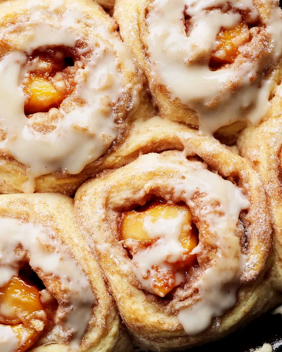 Peach Cobbler Cinnamon Rolls
