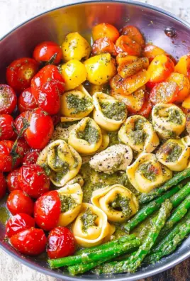 Pesto Chicken Tortellini and Veggies