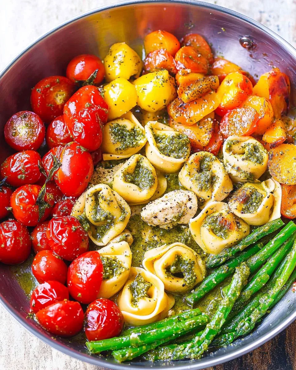 Pesto Chicken Tortellini and Veggies