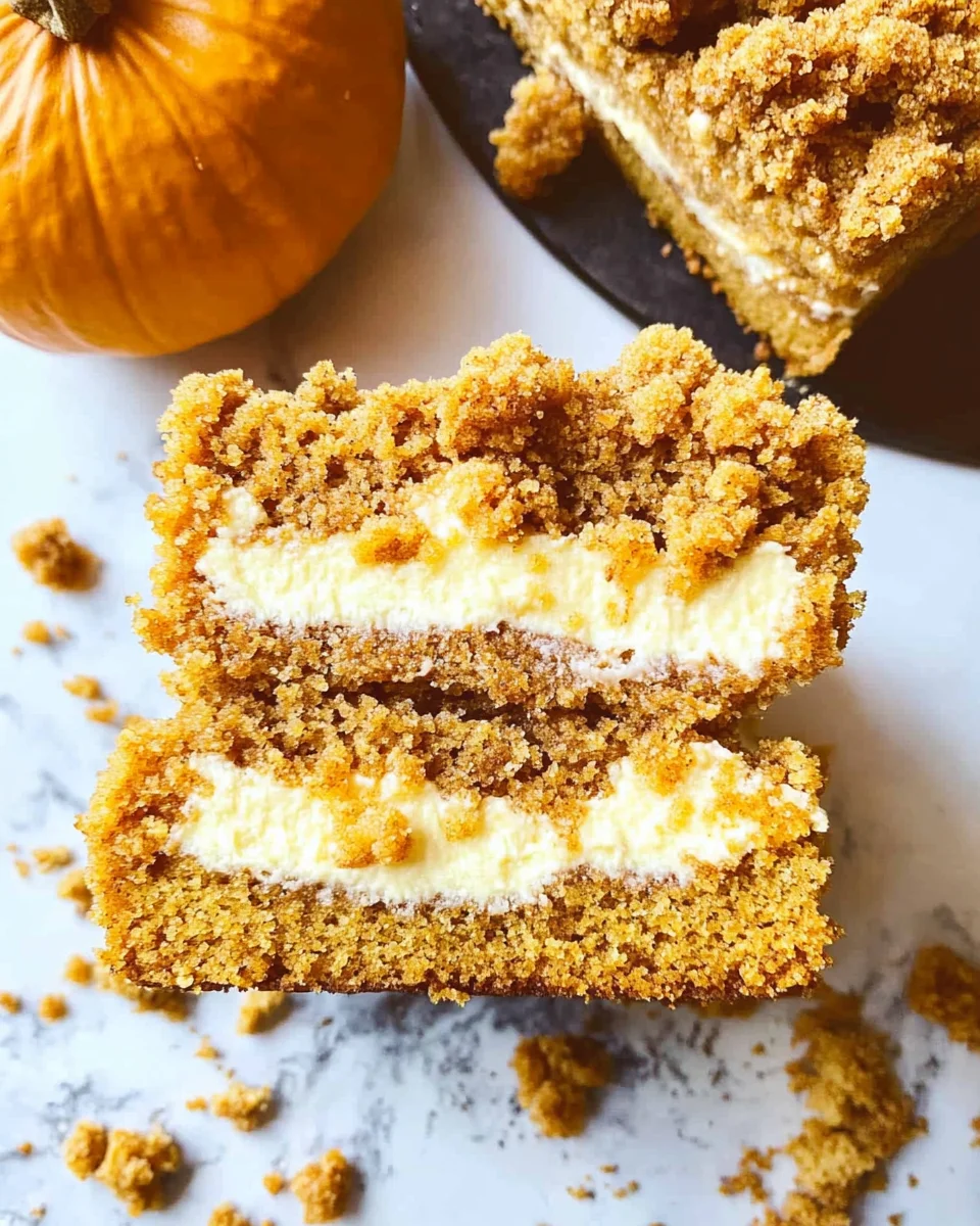 Pumpkin Crumb Cake with Cream Cheese Filling