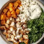 Roasted Chicken, Sweet Potato, and Kale Bowls