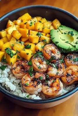 Shrimp and Avocado Bowls with Mango Salsa & Lime-Chili Sauce