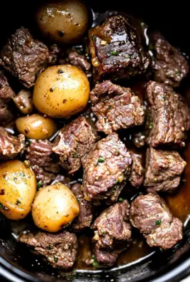 Slow Cooker Garlic Butter Beef Bites