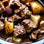 Slow Cooker Garlic Butter Beef Bites & Potatoes