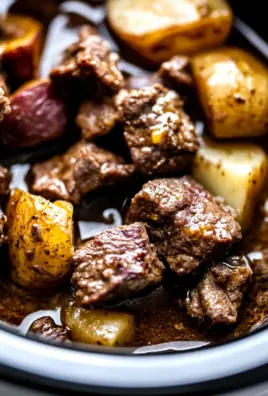Slow Cooker Garlic Butter Beef Bites & Potatoes