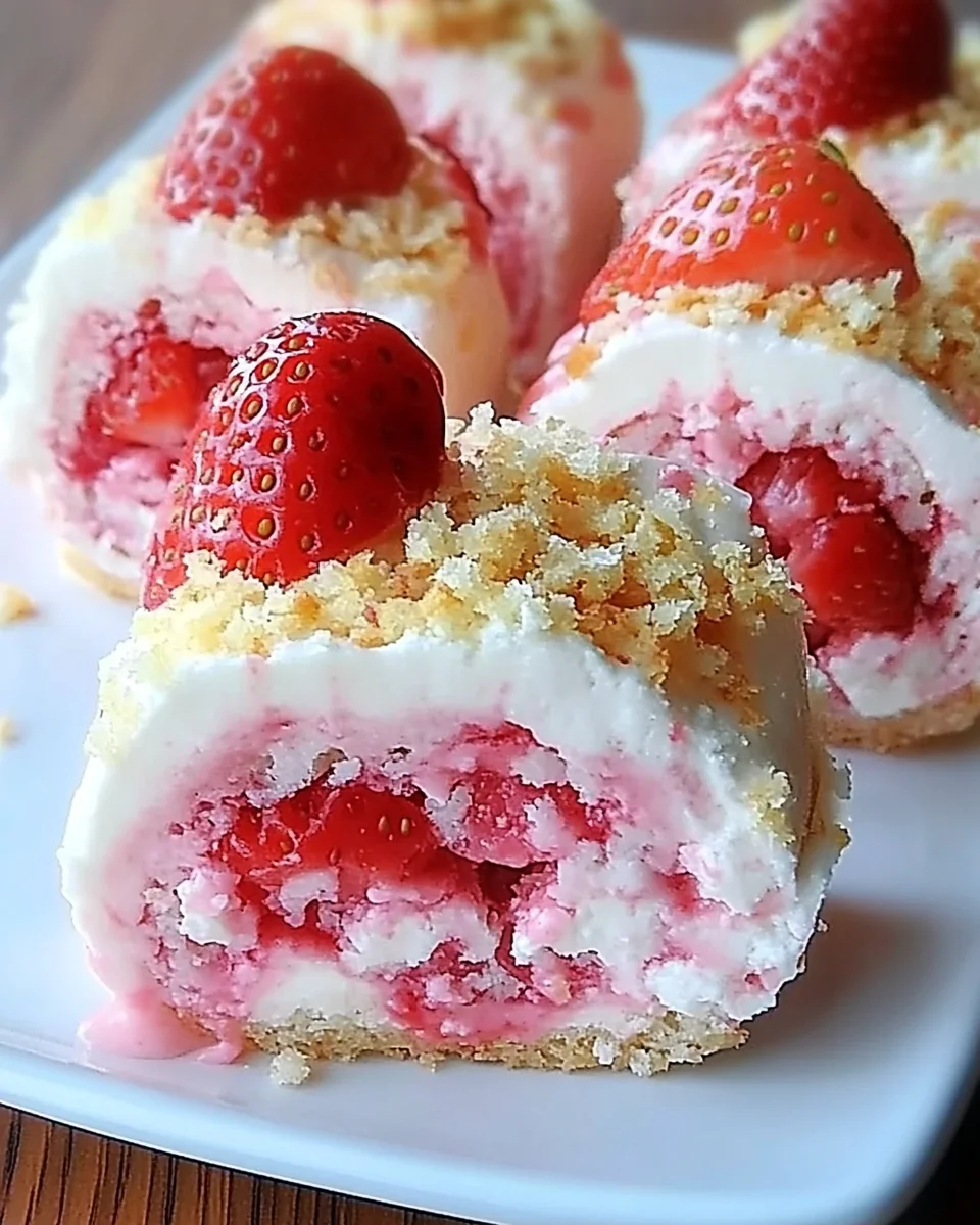 Strawberry Shortcake Cheesecake Rolls