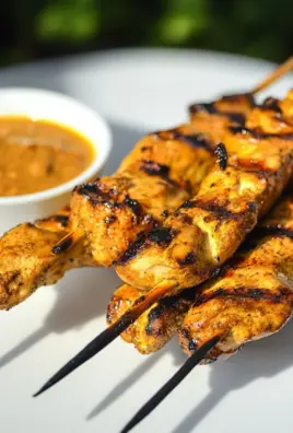 Thai Chicken Satay with Spicy Peanut Dipping Sauce