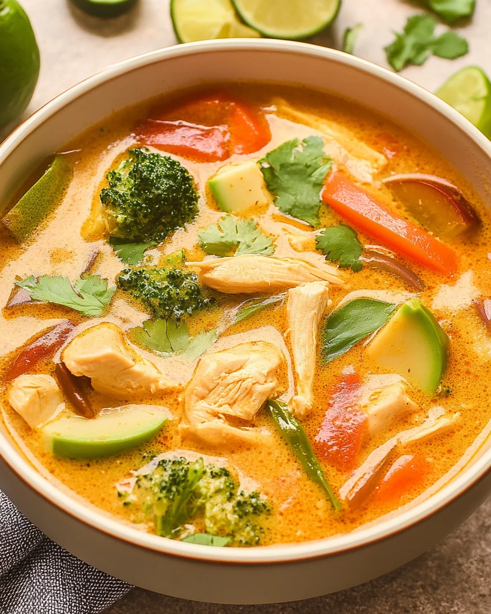 Thai Coconut Curry Chicken Soup